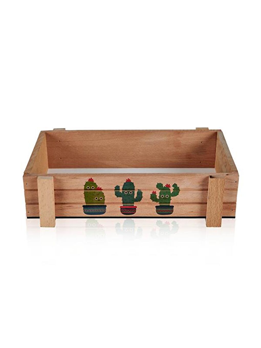 Bej Çok Amaçlı Ahşap Organizer Kutu - 30x15 cm-2