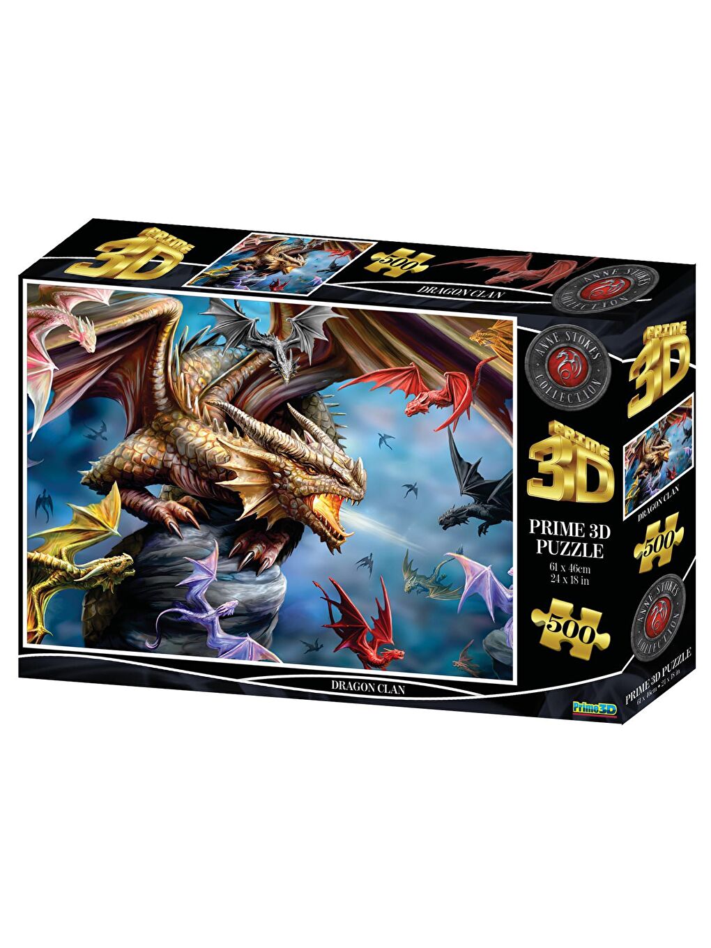 Prime 3D Renksiz Dragon Clan 500 Parça Yetişkin Puzzle 10328