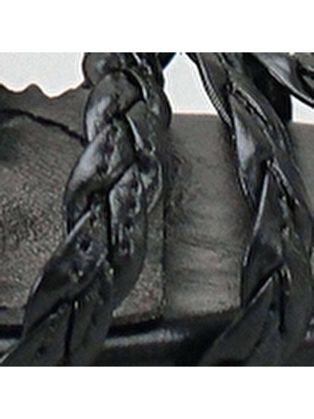 Siyah Lacie Örgü Orta Topuklu Kadın Terlik-7