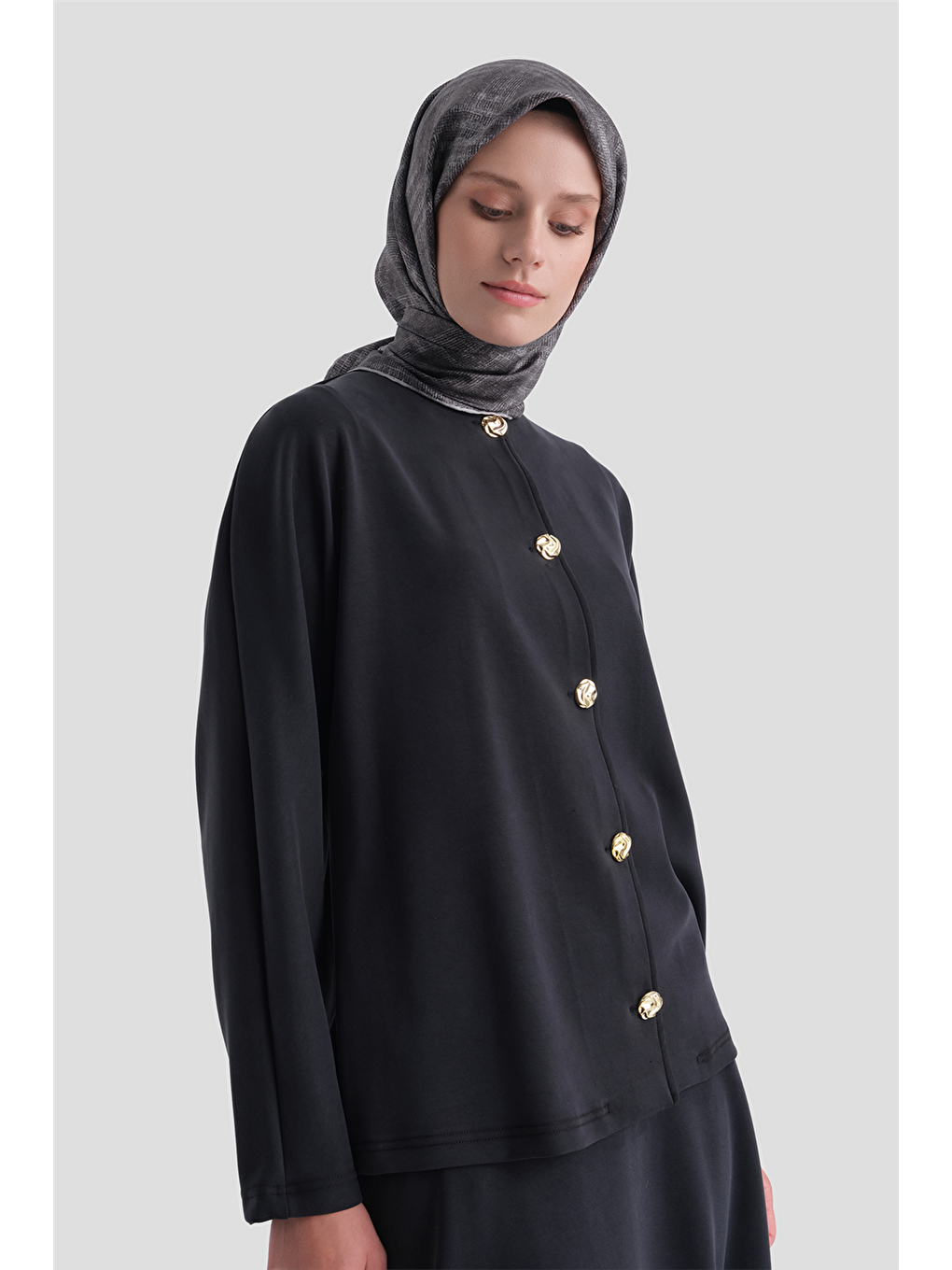 Modal Karışımlı Ceketli Takım Siyah-3