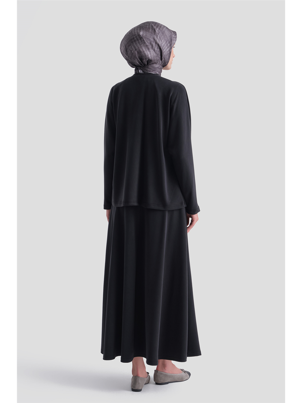 Modal Karışımlı Ceketli Takım Siyah-5