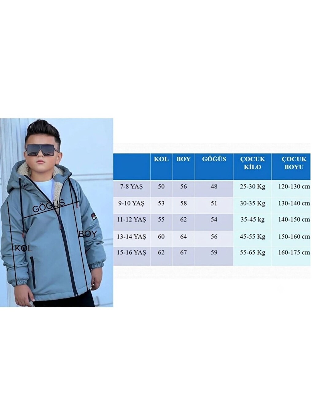 Siyah Erkek Çocuk Kürklü Çıkarılabilir Kapüşonlu Oversize Kışlık Mont Km4030-4