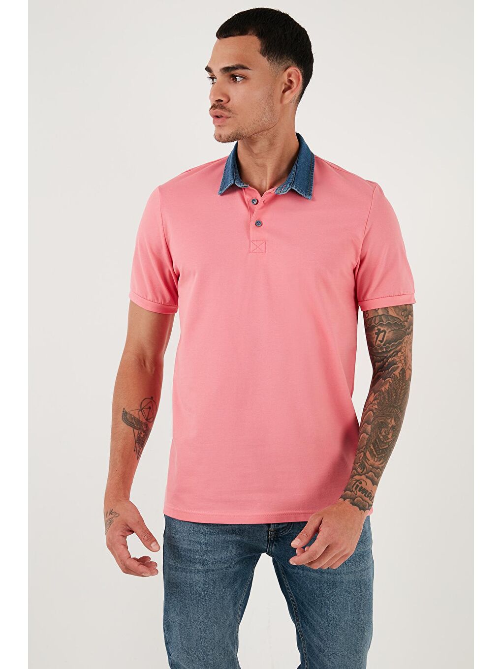 Buratti Seker Pembe % 100 Pamuk Düğmeli Regular Fit Polo Yaka T Shirt Erkek Polo Yaka T Shirt 5902134 - 2