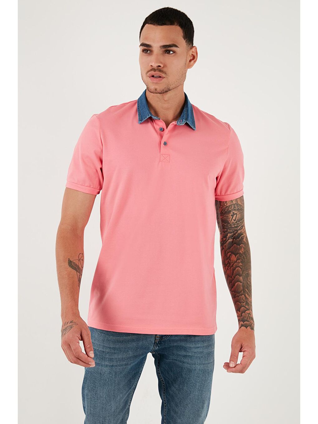 Buratti Seker Pembe % 100 Pamuk Düğmeli Regular Fit Polo Yaka T Shirt Erkek Polo Yaka T Shirt 5902134 - 3