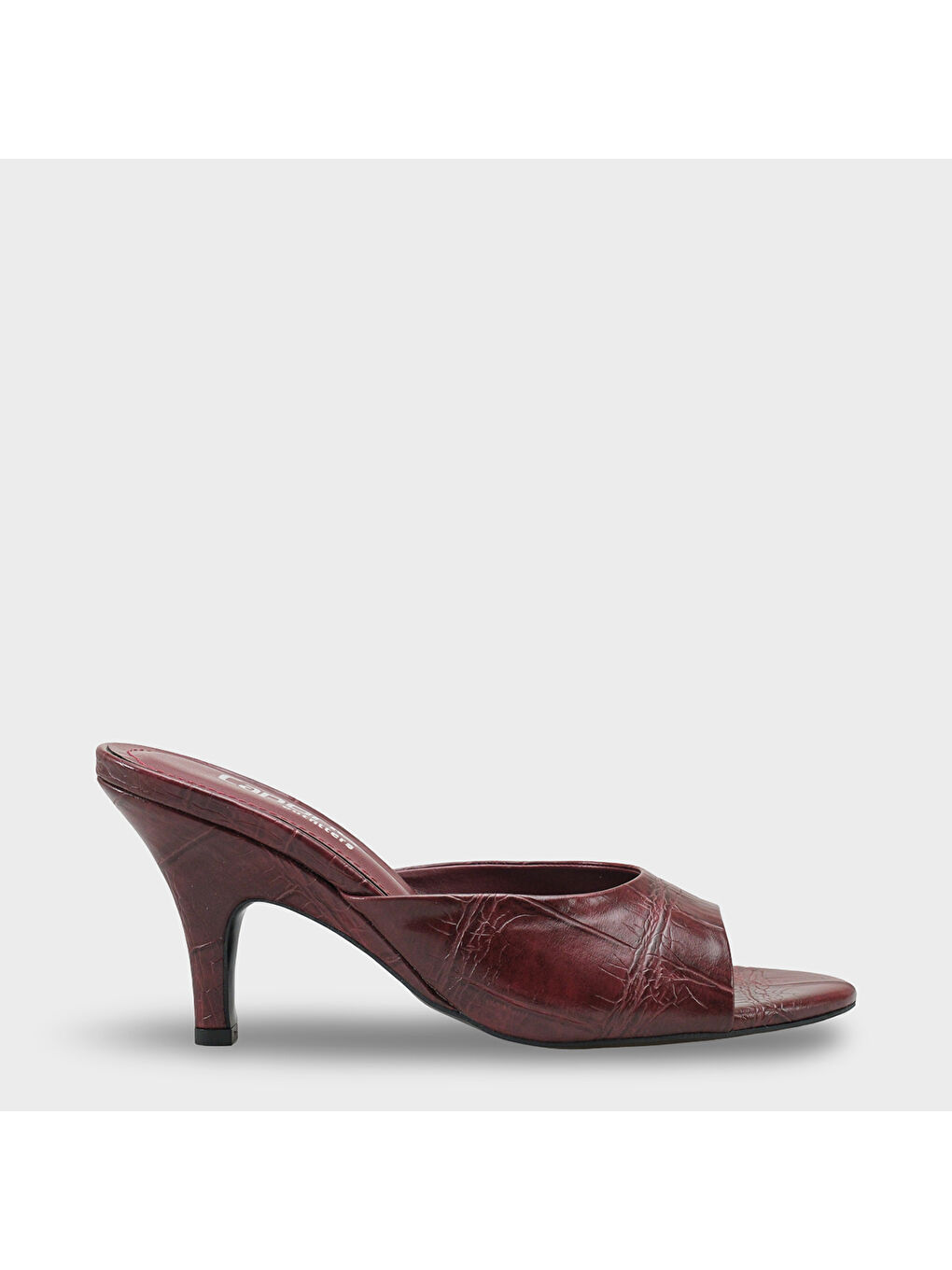 Bordo Nadeen Feta Dolgu Orta Topuklu Kadın Terlik