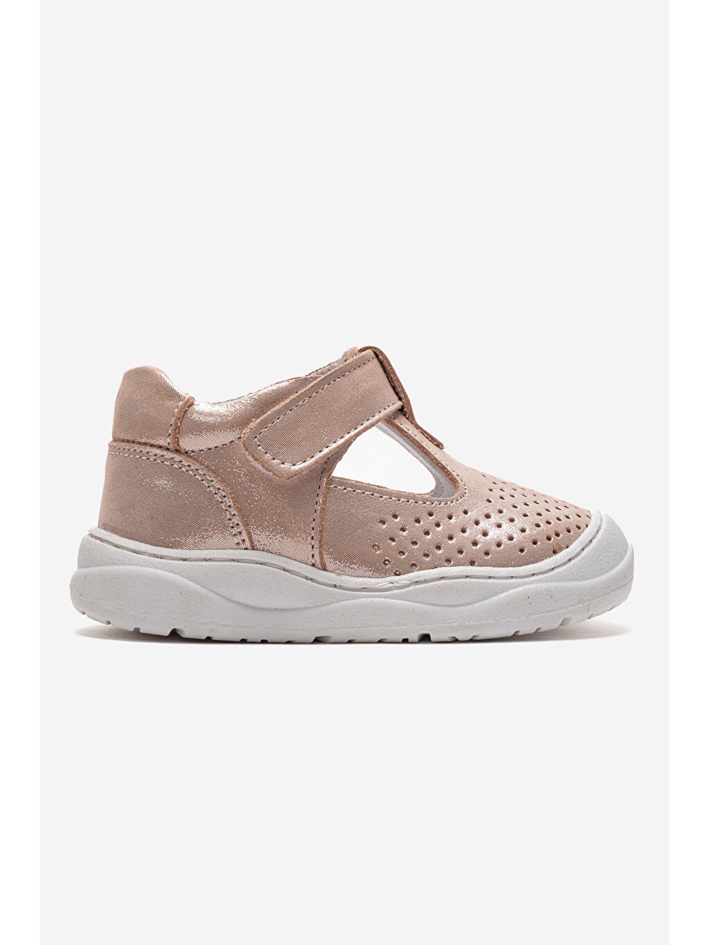 Pembe Unisex Bebek Pudra Hakiki Deri Günlük İlk Adım Ayakkabı-3