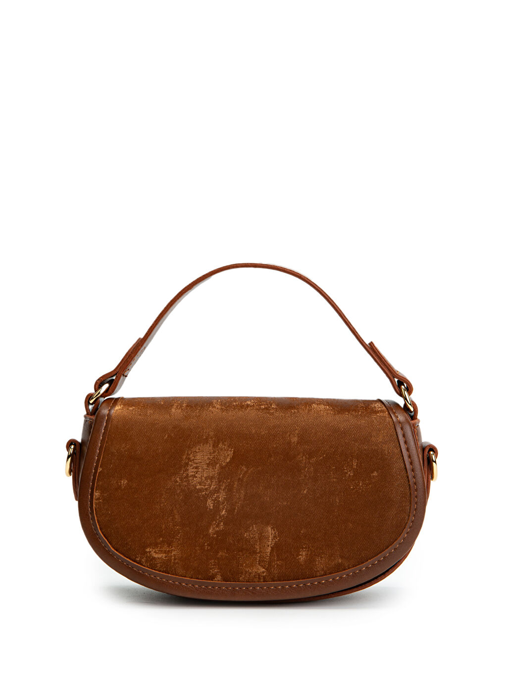 Kahverengi Uzun Askılı Stella Süet Kadın Çapraz Çanta Taba