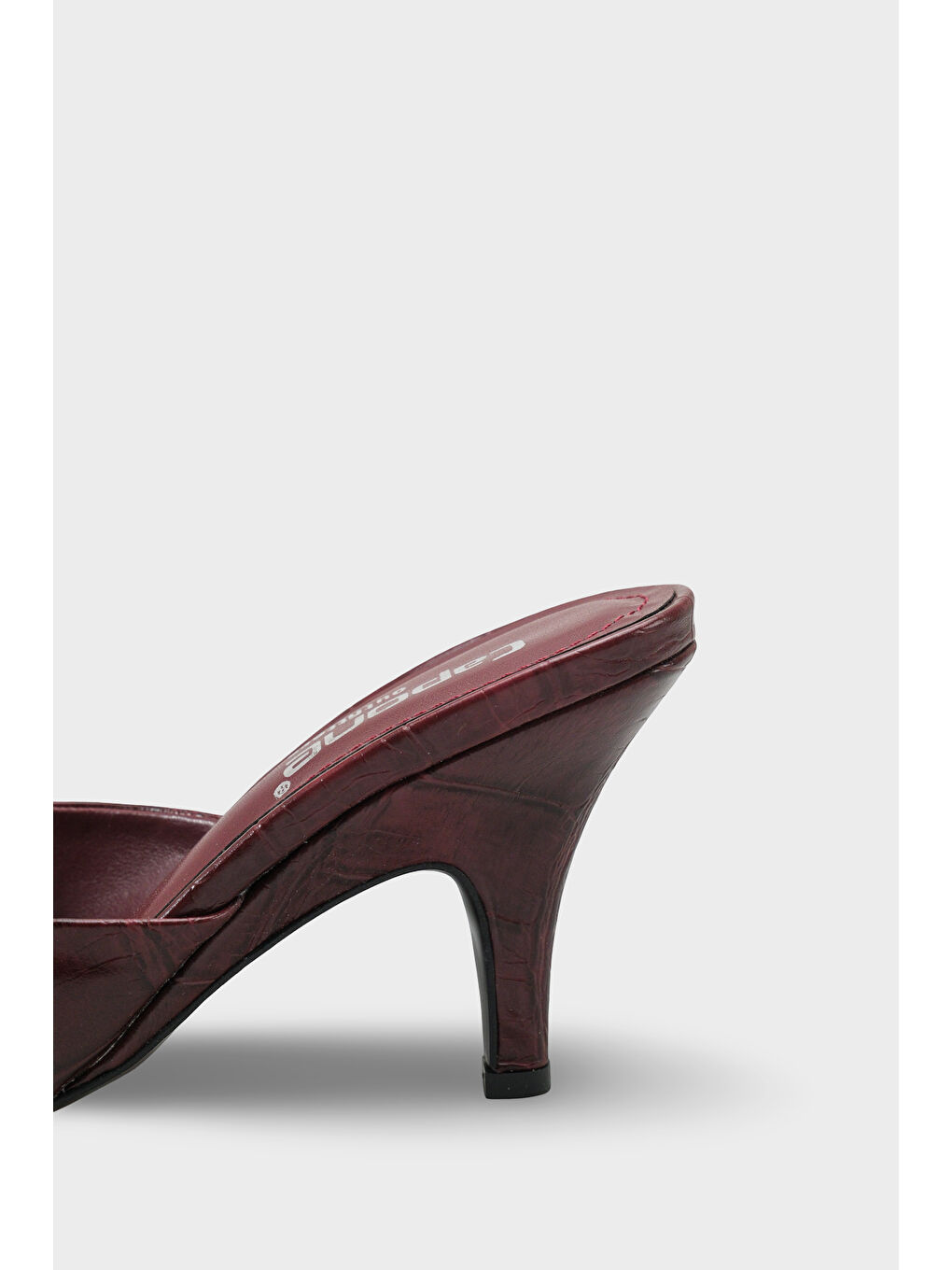 Bordo Nadeen Feta Dolgu Orta Topuklu Kadın Terlik-3