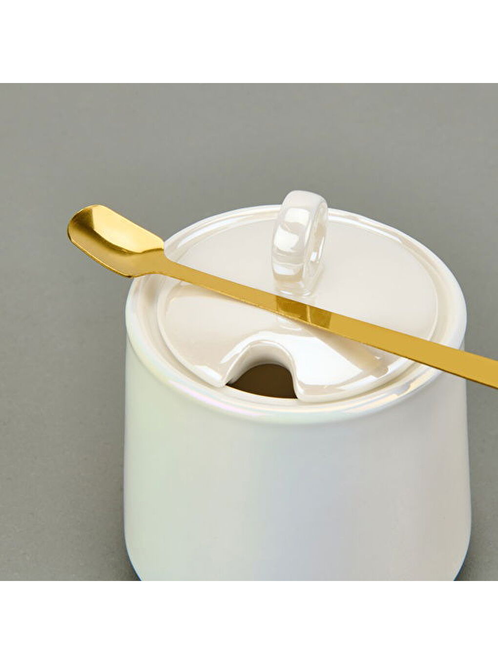 Pearl Porselen 3'lü Tepsili Baharatlık - Beyaz-1