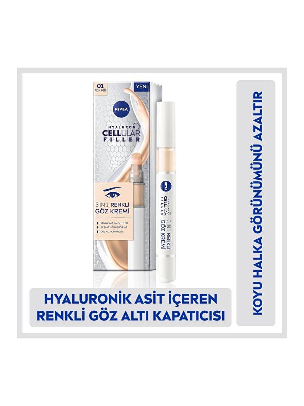 NIVEA Açık Bej Hyaluron Cellular Filler Renkli Göz Bakım Kremi