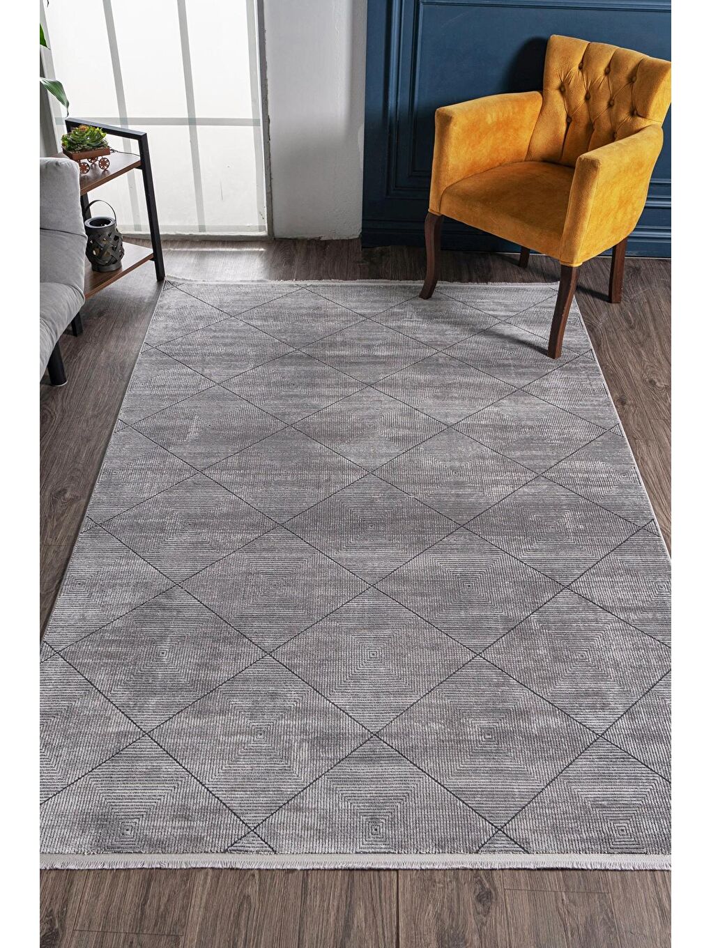 Gri Granada 6089 Akrilik Modern Dokuma Halı-100x300