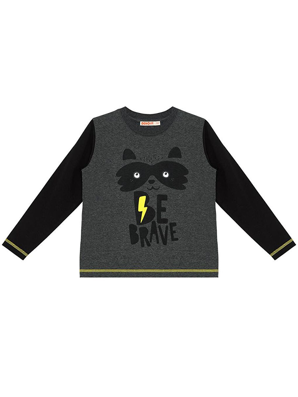 Denokids Siyah Be Brave Erkek Çocuk T-shirt Pantolon Takım - 4