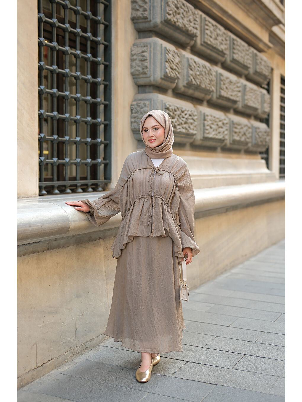 Kadın Etekli Kimono Takım Haki Yeşil-1