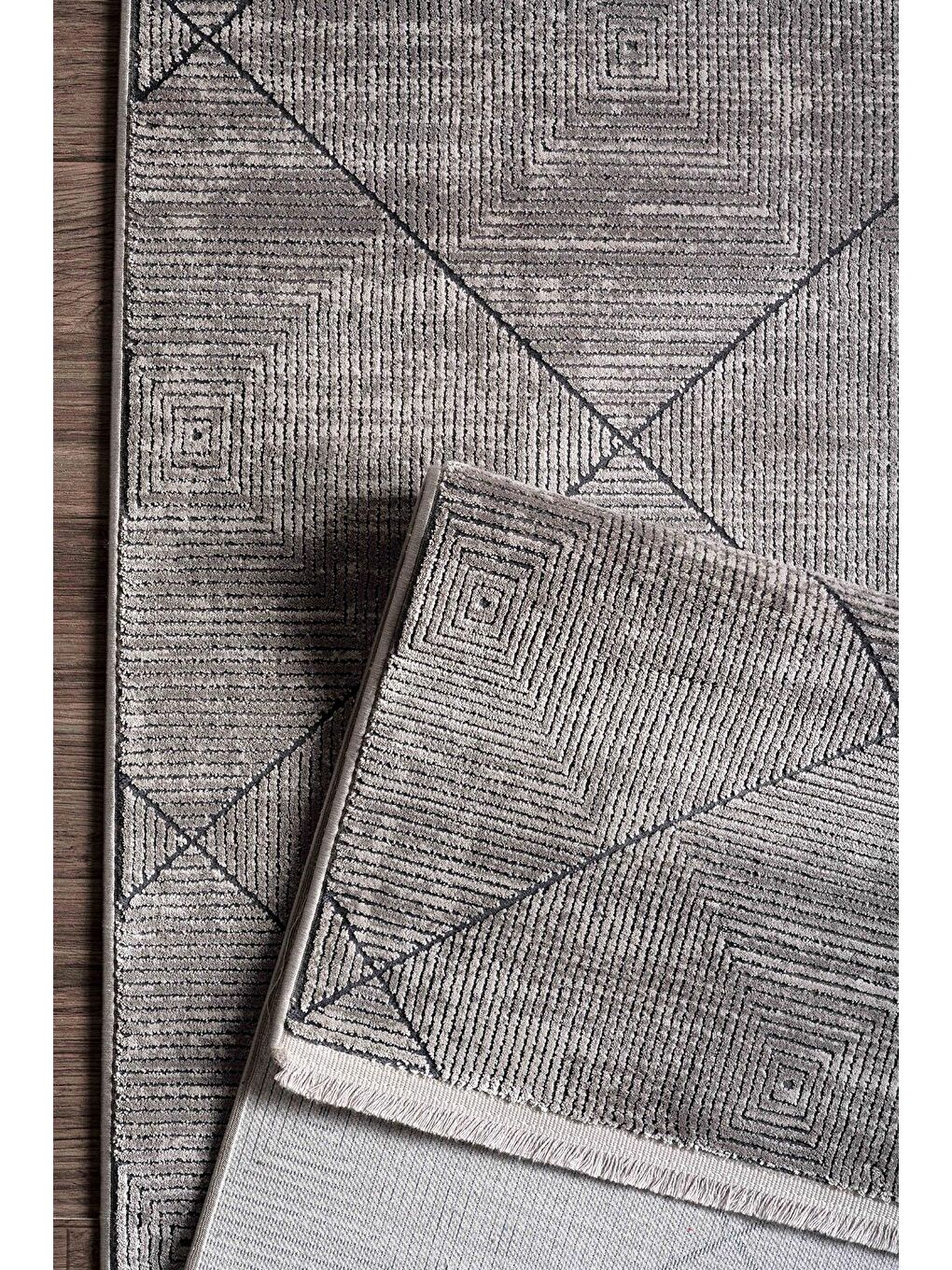 Gri Granada 6089 Akrilik Modern Dokuma Halı-100x300-1