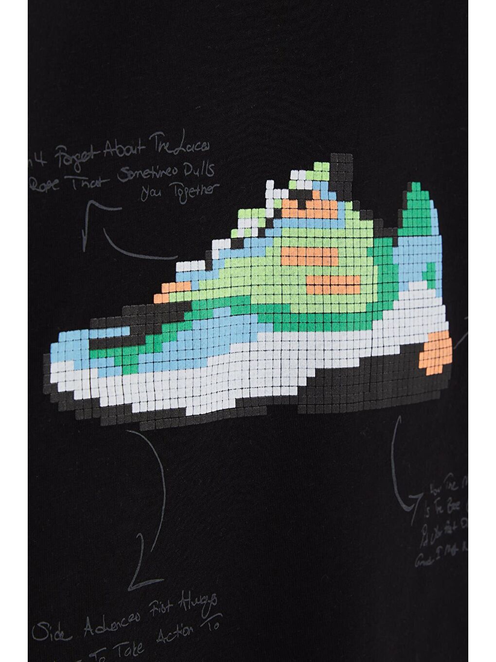 Erkek Çocuk Tişört Renkli Ayakkabı Baskılı Siyah (5-8 Yaş)-2