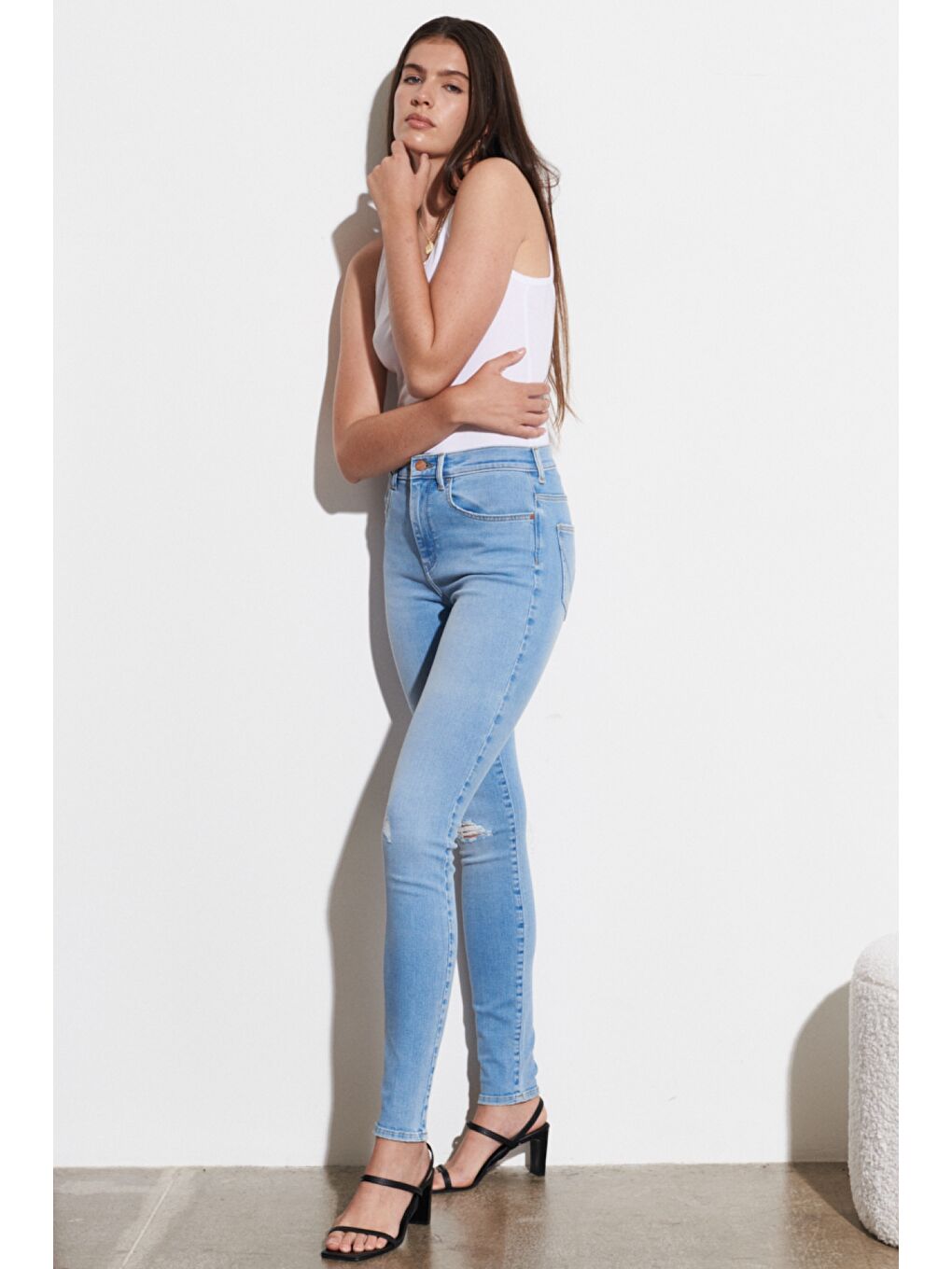 Mavi Skinny Fit Yüksek Bel Esnek Jean Pantolon-1