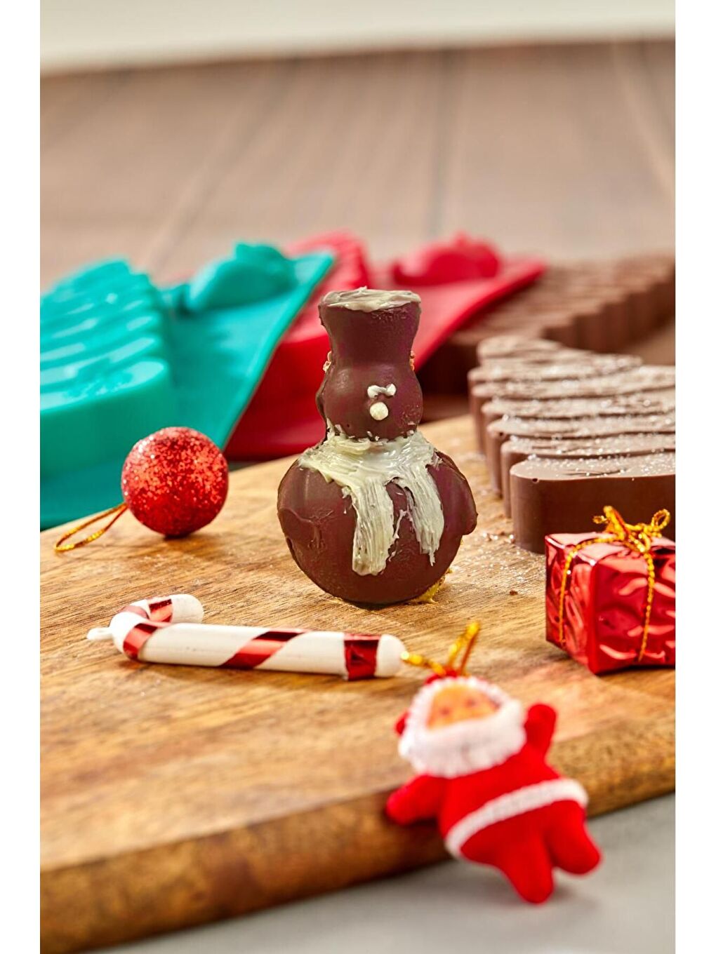 Yeşil Yılbaşı Ağacı Temalı Silikon Dubai Çikolatası Kalıbı-2