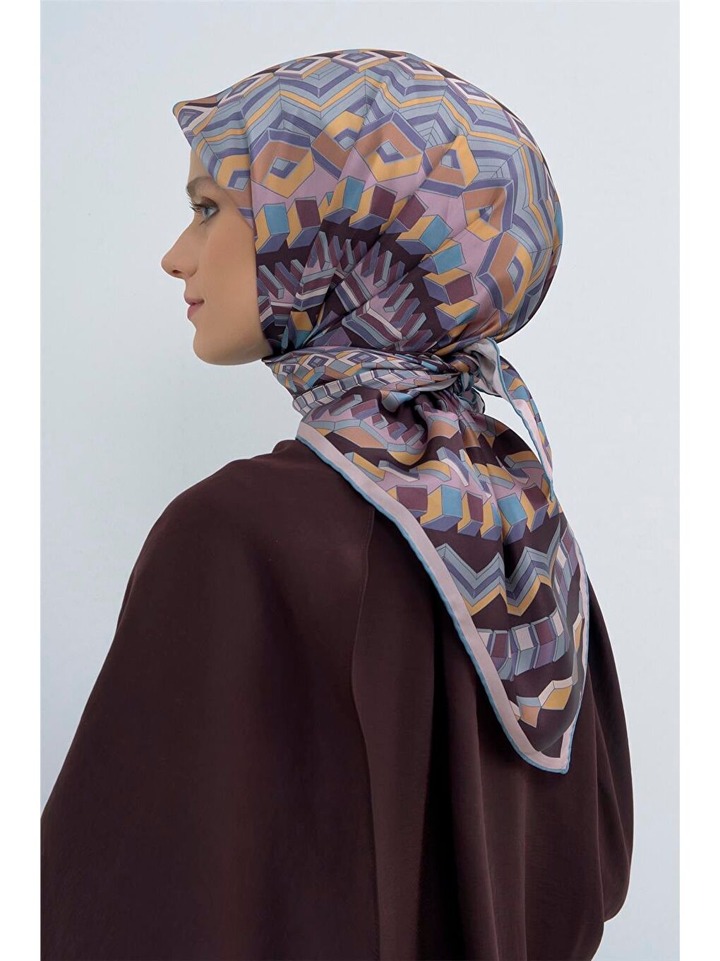 Mürdüm Saf İpek Twill Eşarp 9542D 35-4