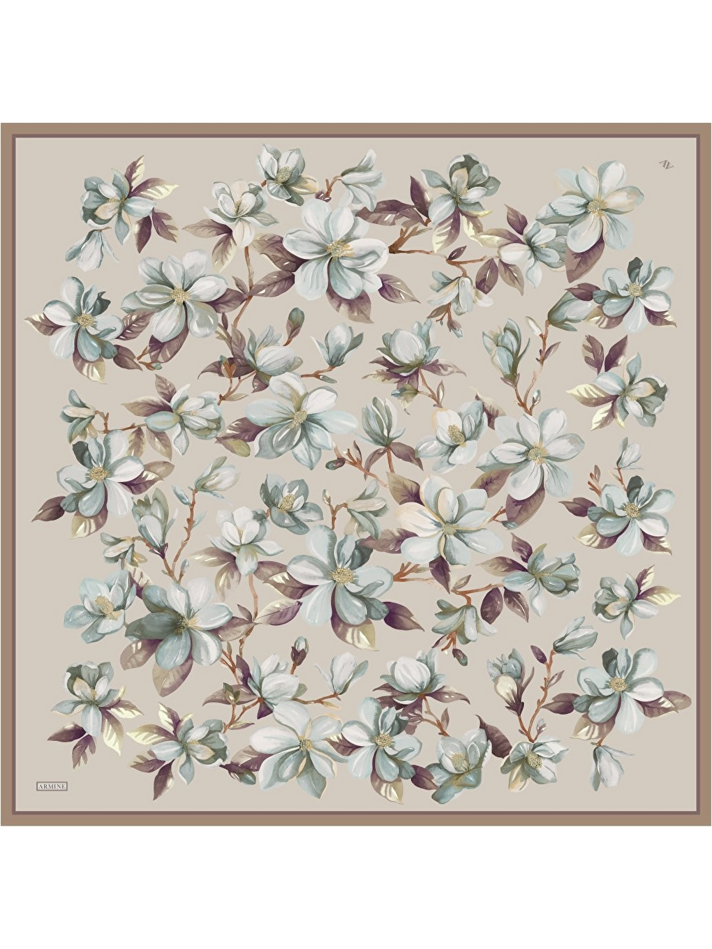 Bej Saf İpek Sura Eşarp 9524D 54-4