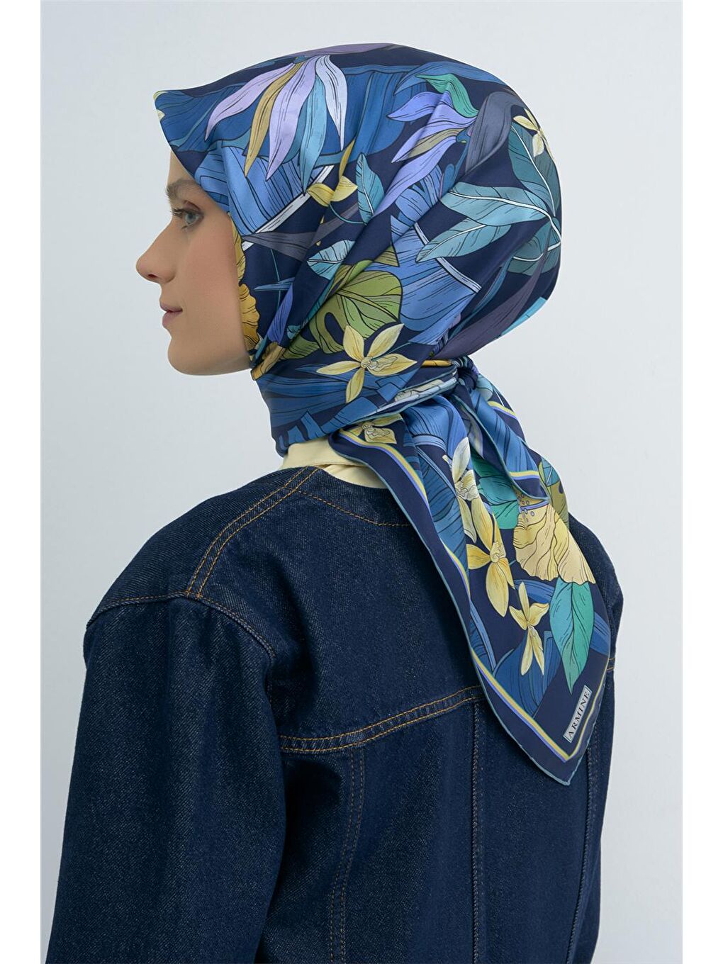 İndigo Saf İpek Twill Eşarp 9500D 32-2