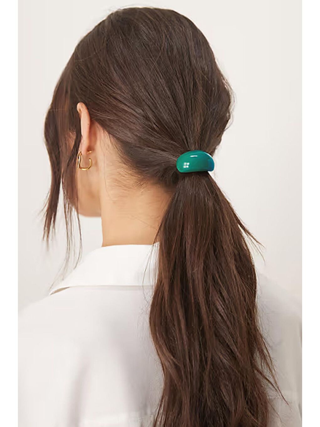 Petrol Akrilik Lastikli At Kuyruğu Tokası