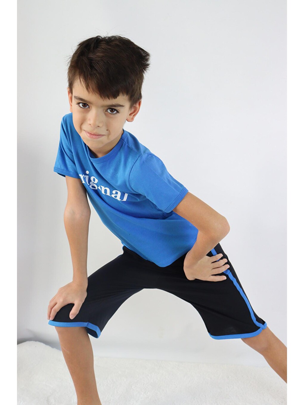 Mavi Erkek Çocuk Orijinal Baskılı Basic Kaprili Takım 1-9 Yaş-3