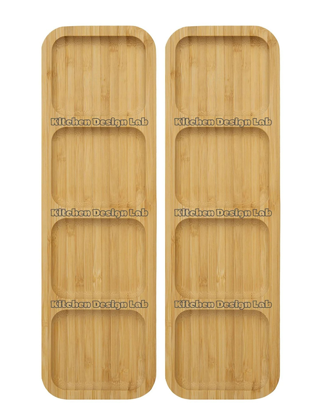 Bej Bambu 4 Bölmeli Çerezlik  Adet