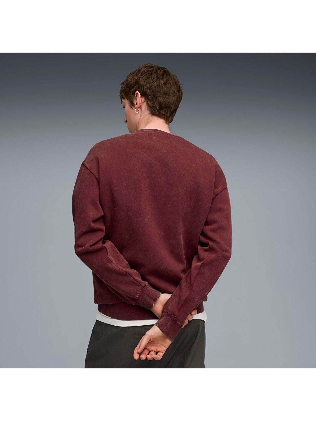 Bordo ESSENTIALS Elevated Erkek Geniş Kesim SWEATSHIRT-2