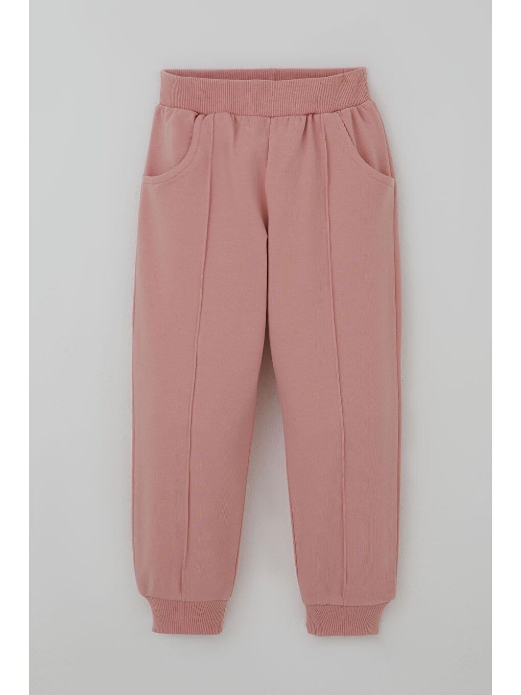 Pembe Kız Çocuk Eşofman Takımı Çiçek Baskılı Pantolonu Çima Dikiş Detaylı Gülkurusu (3-7 Yaş)-2