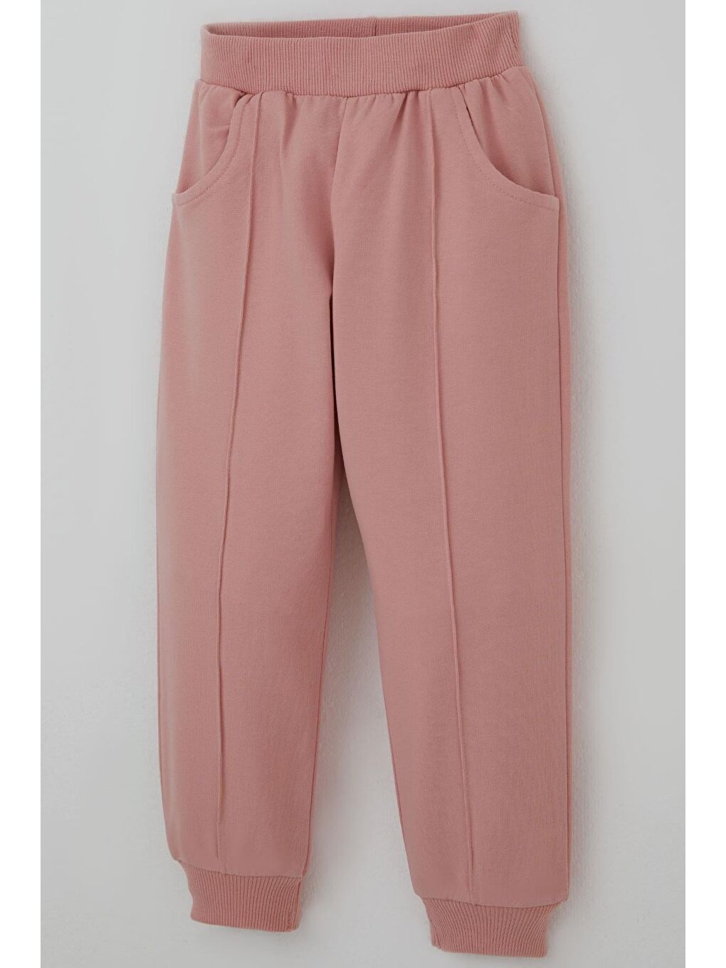 Pembe Kız Çocuk Eşofman Takımı Çiçek Baskılı Pantolonu Çima Dikiş Detaylı Gülkurusu (3-7 Yaş)-6