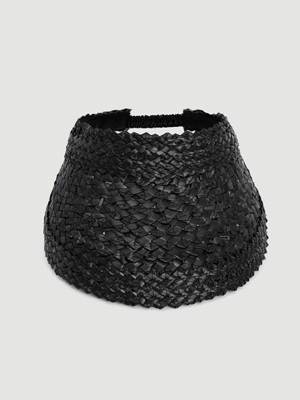 Siyah Desenli Hasır Vizör Şapka Güneşten Koruma Estetik Duruş Günlük Kullanıma Uygun HSR2114