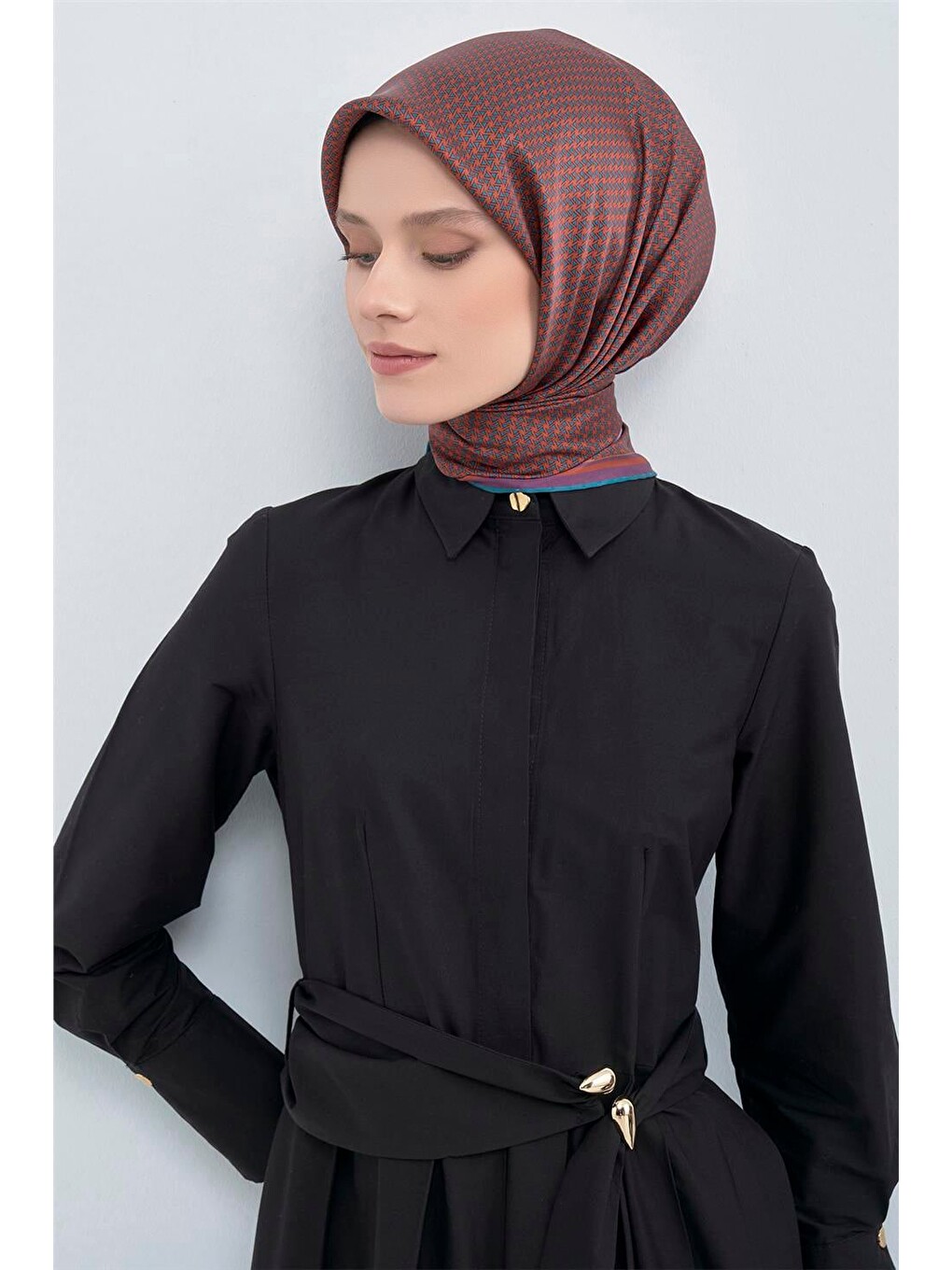 Turuncu Saf İpek Twill Eşarp 9528D 90-1