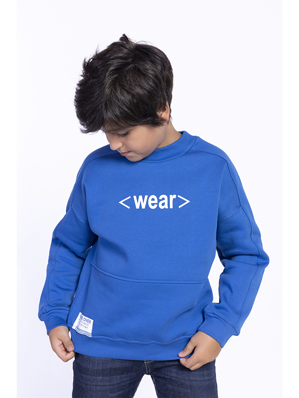 Mavi Erkek Çocuk Balıkçı Yaka Sweatshirt-1