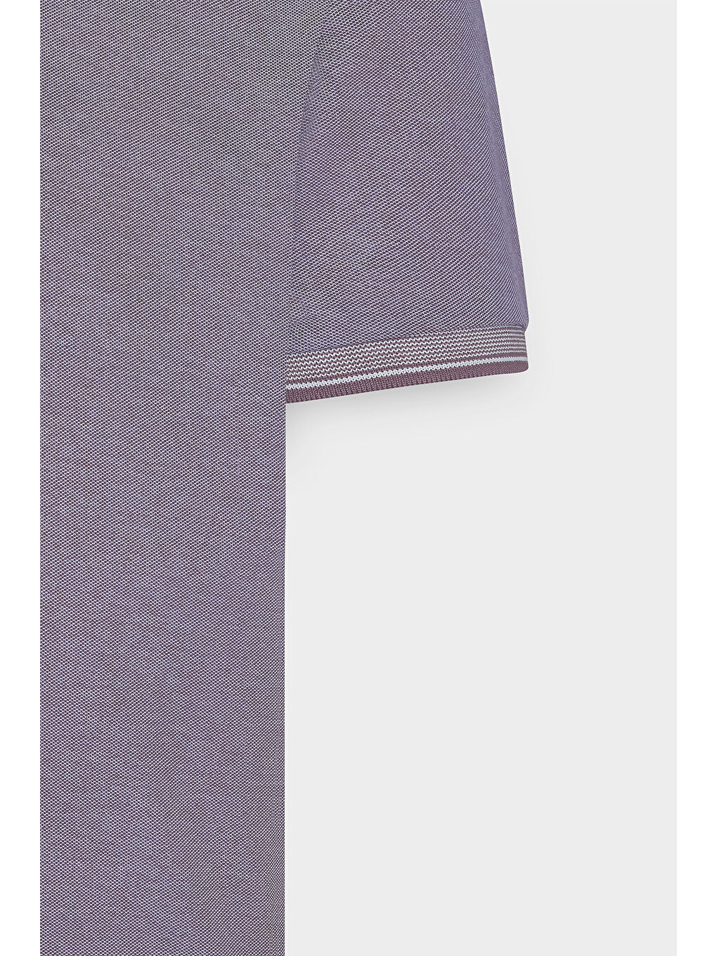 Erkek Mor-Beyaz Slim Fit Dar Kesim Kıvrılmaz Polo Yaka Kısa Kollu Tişört-7