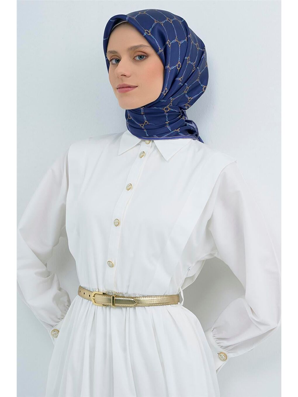 İndigo Saf İpek Sura Eşarp 9538D 34