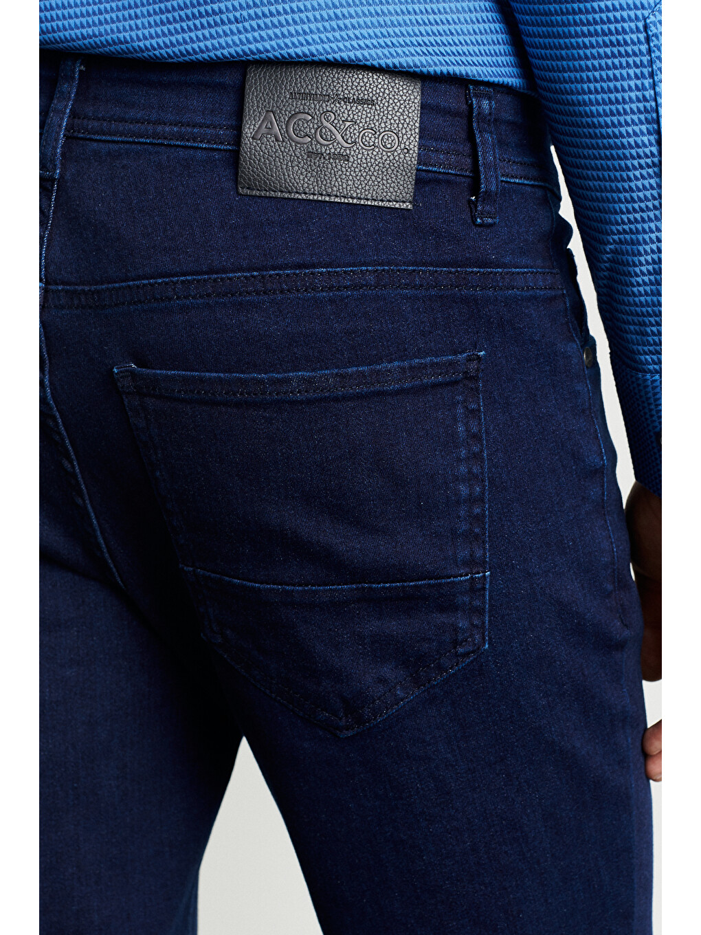 Erkek İndigo Slim Fit Dar Kesim Magic Denim Esnek Jean Pantolon-5