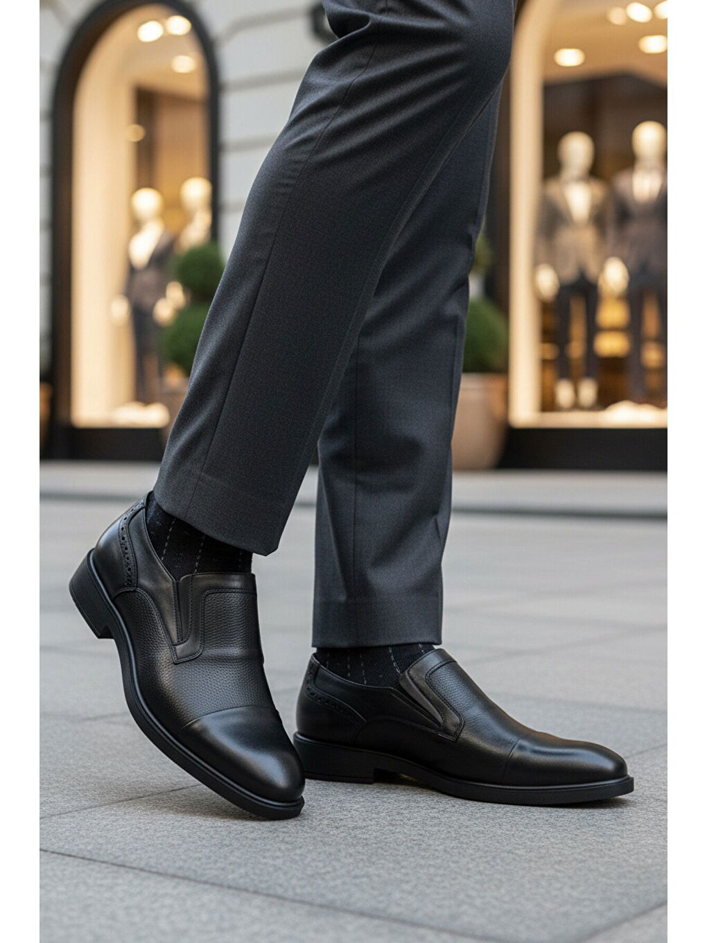 Siyah Hakiki Deri Erkek Klasik Ayakkabı 022 M-2