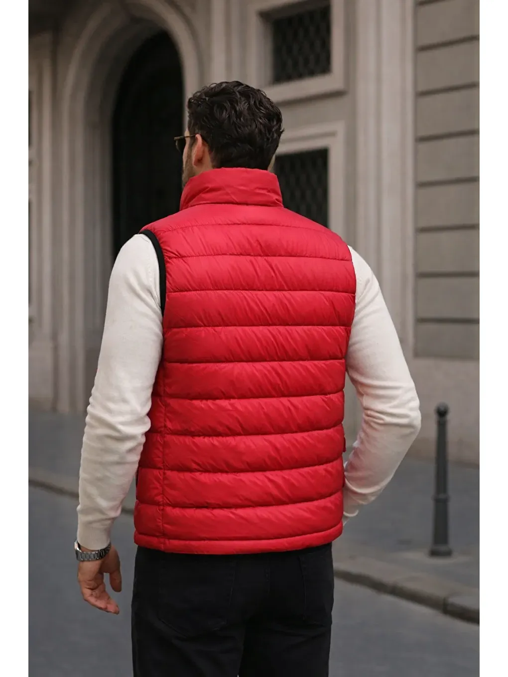 Erkek Kışlık Premium Basic Astarlı Kırmızı Şişme Yelek-5