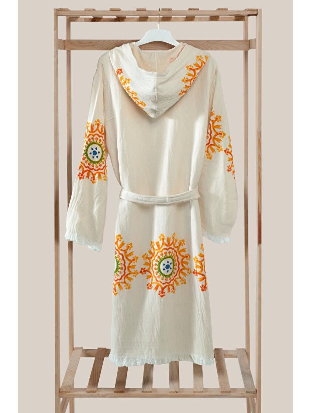 Turuncu Müslin Organik Bornoz %100 Pamuk-1