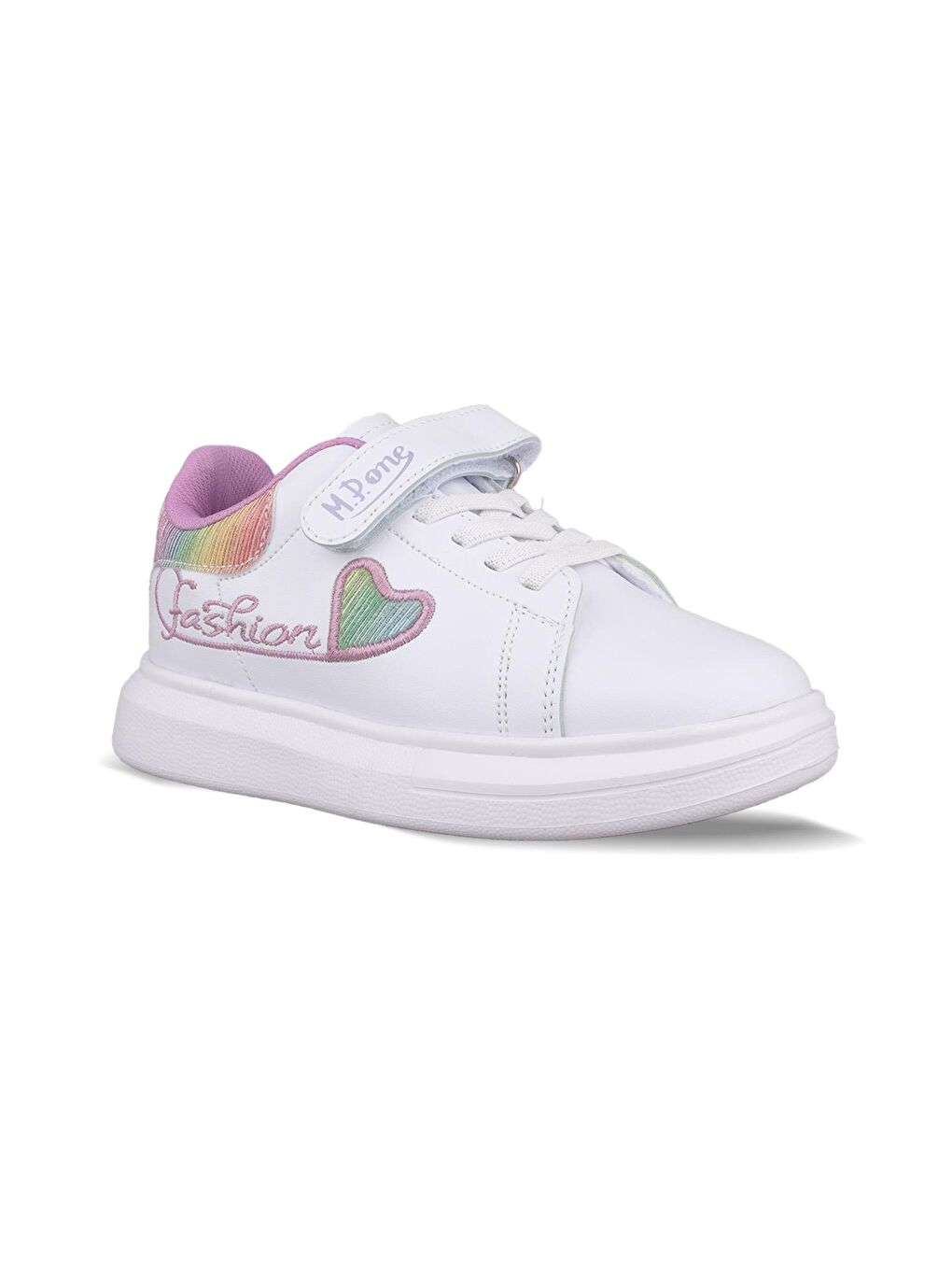 Büyük Kız Çocuk Cırtlı Beyaz-Mor Sneaker-2