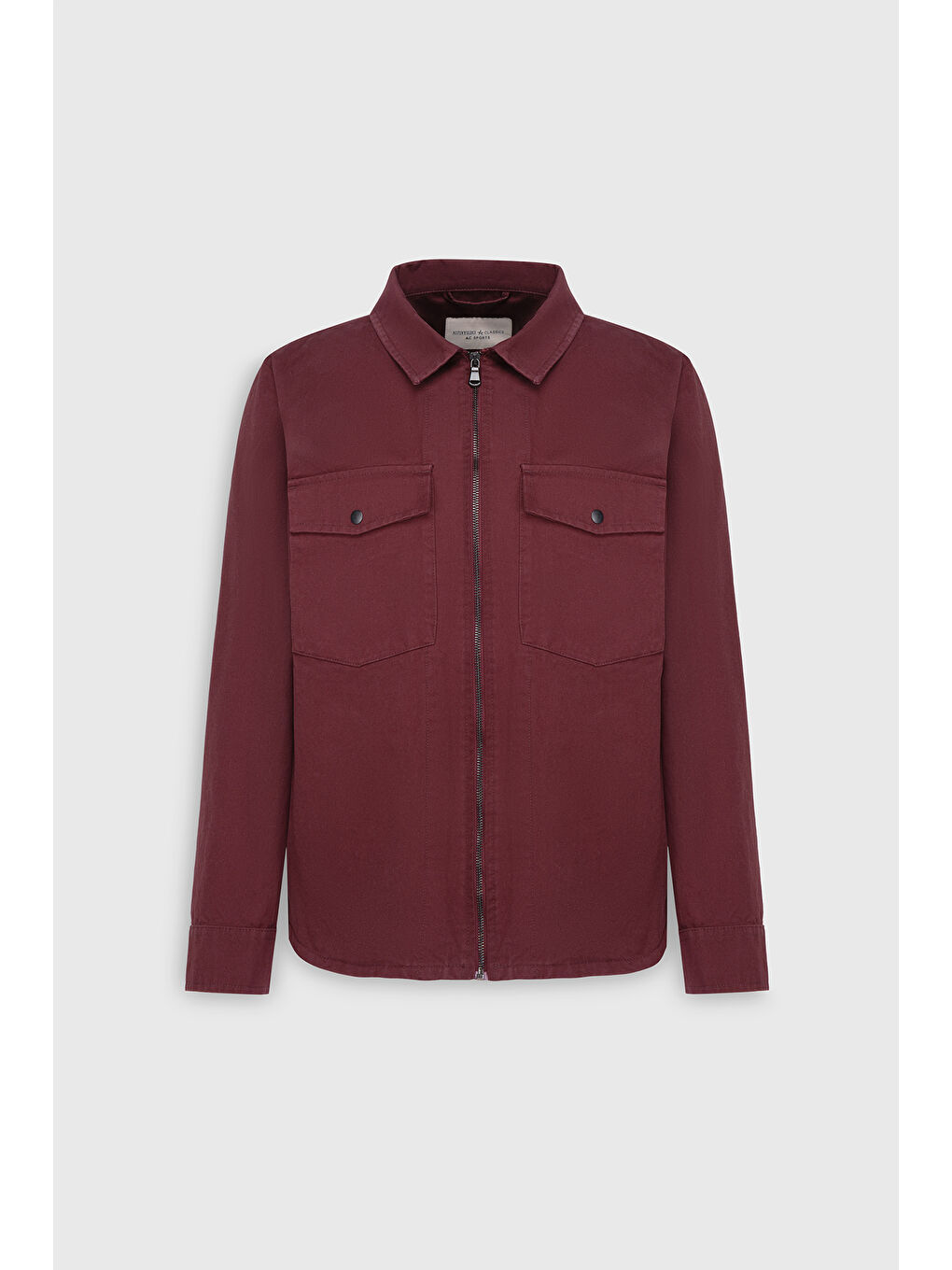Erkek Bordo Standart Fit Normal Kesim Pamuklu Yan Cep Gömlek Ceket-5
