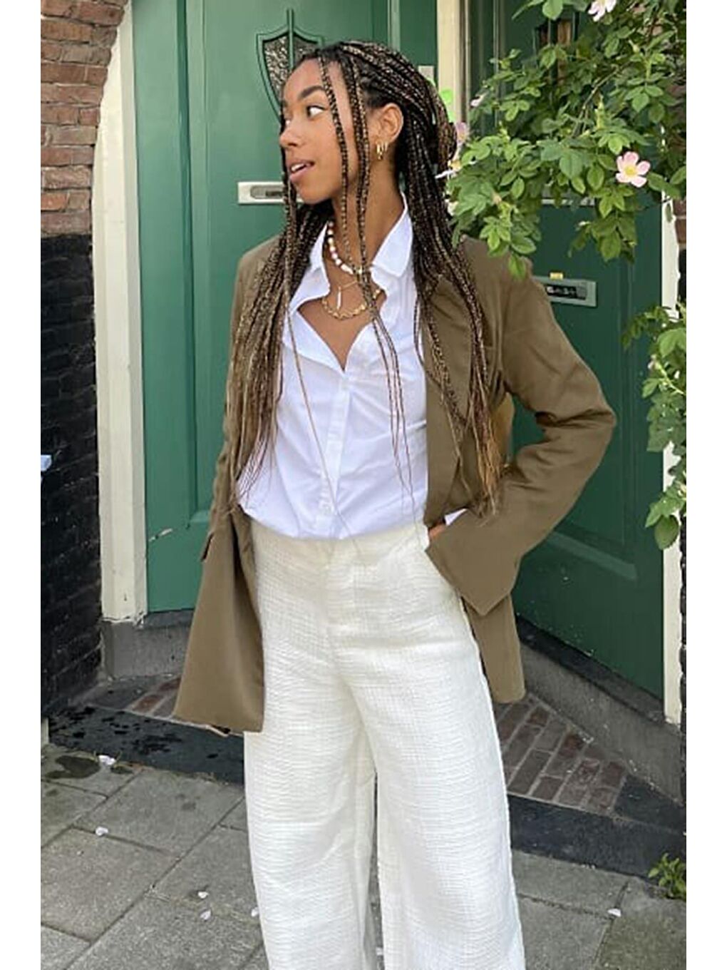 Beyaz Oversize Basic Kadın Gömlek Mg1794-9