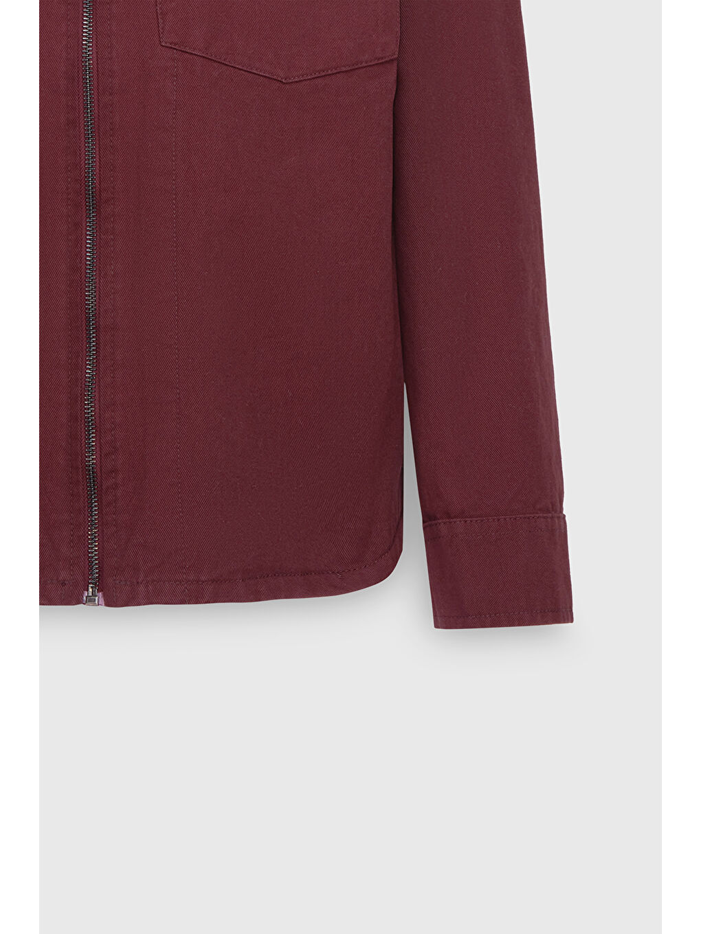 Erkek Bordo Standart Fit Normal Kesim Pamuklu Yan Cep Gömlek Ceket-6