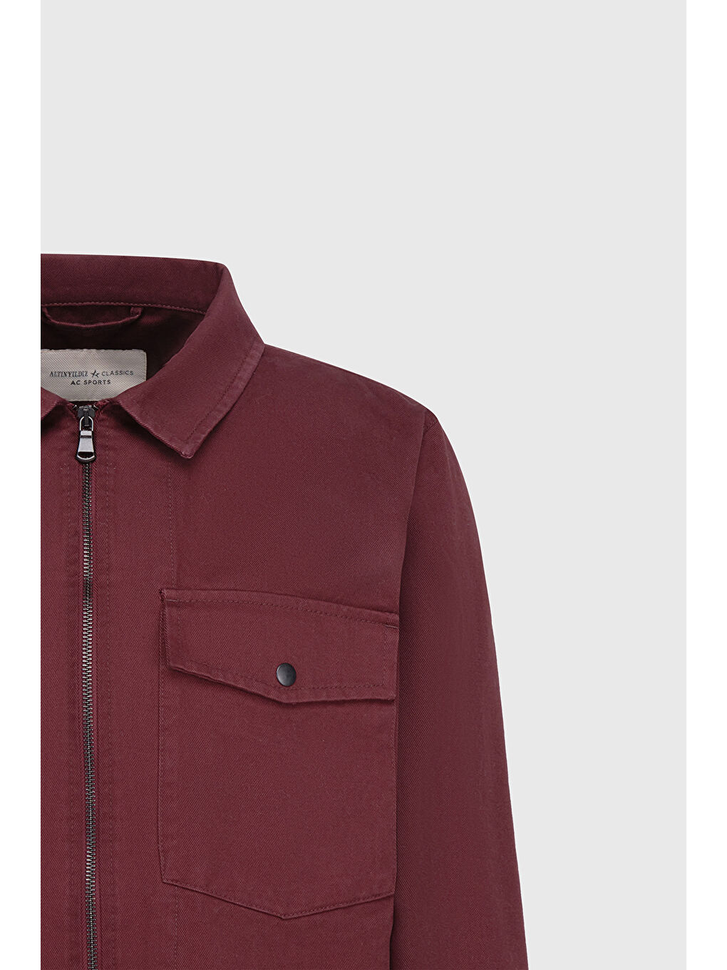 Erkek Bordo Standart Fit Normal Kesim Pamuklu Yan Cep Gömlek Ceket-7