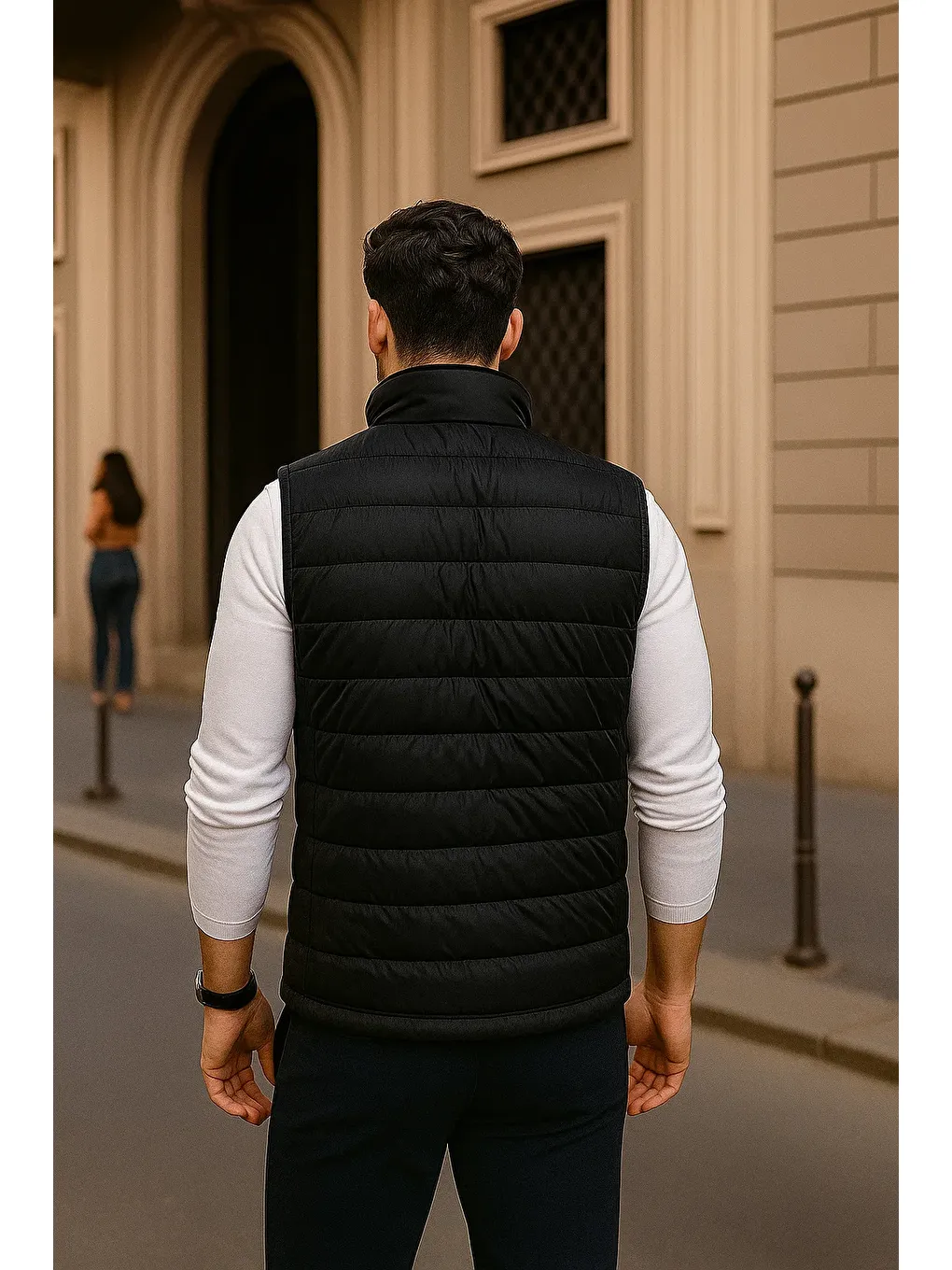 Erkek Kışlık Premium Basic Astarlı Siyah Şişme Yelek-5