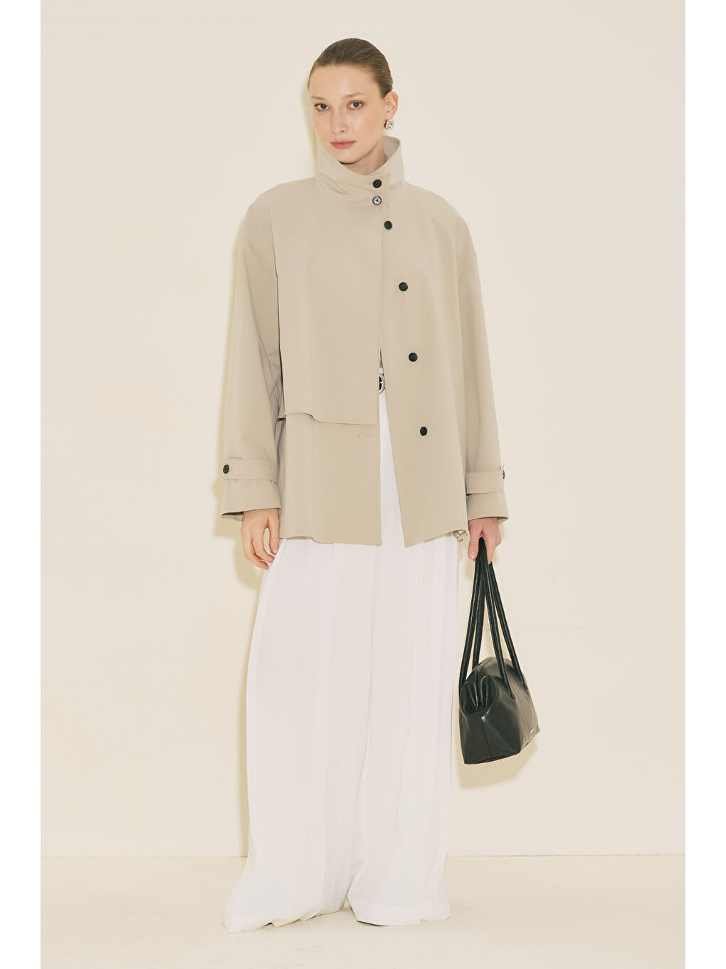 Bej Rıa Tasarım Trençkot Taş-3