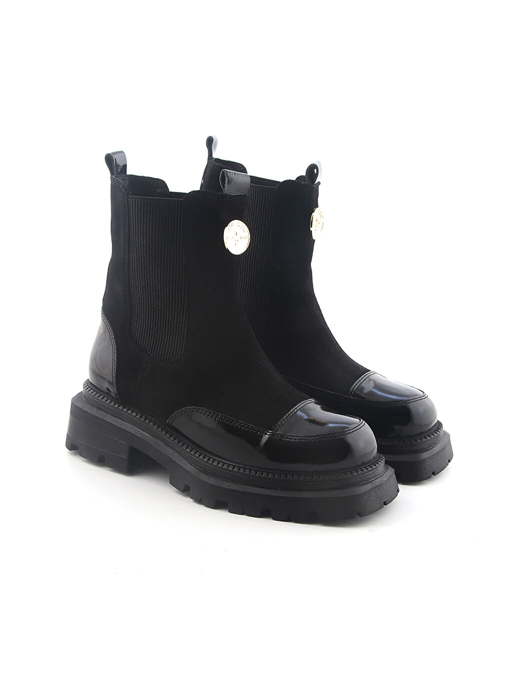 Siyah Kadın Bot RC-24K-001-R37506 SİYAH RUGAN- SİYAH NUBUK 295-317-1