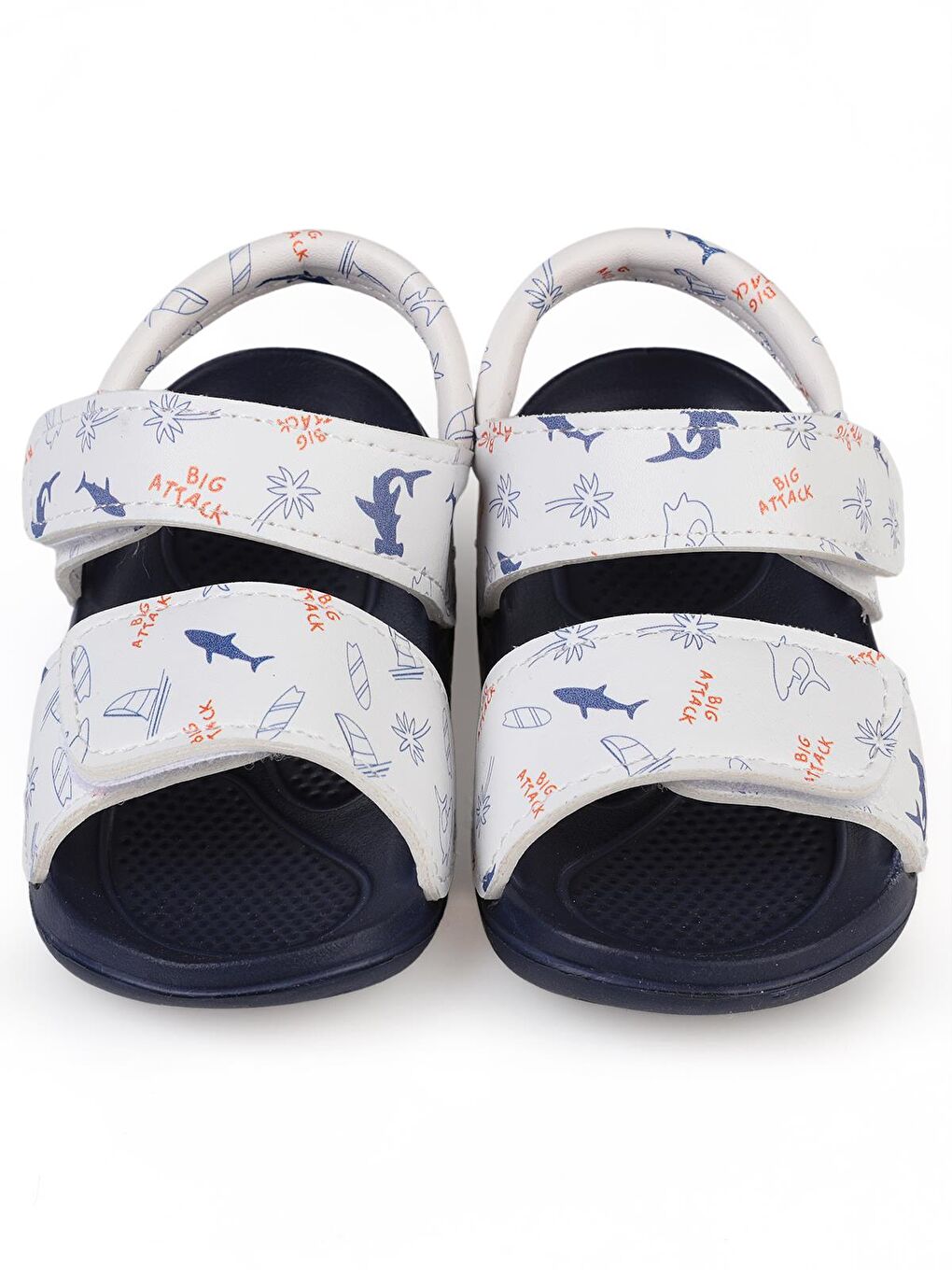 Boys Köpekbalığı Desenli 20-24 Numara Sandalet - Beyaz 24-36 Ay