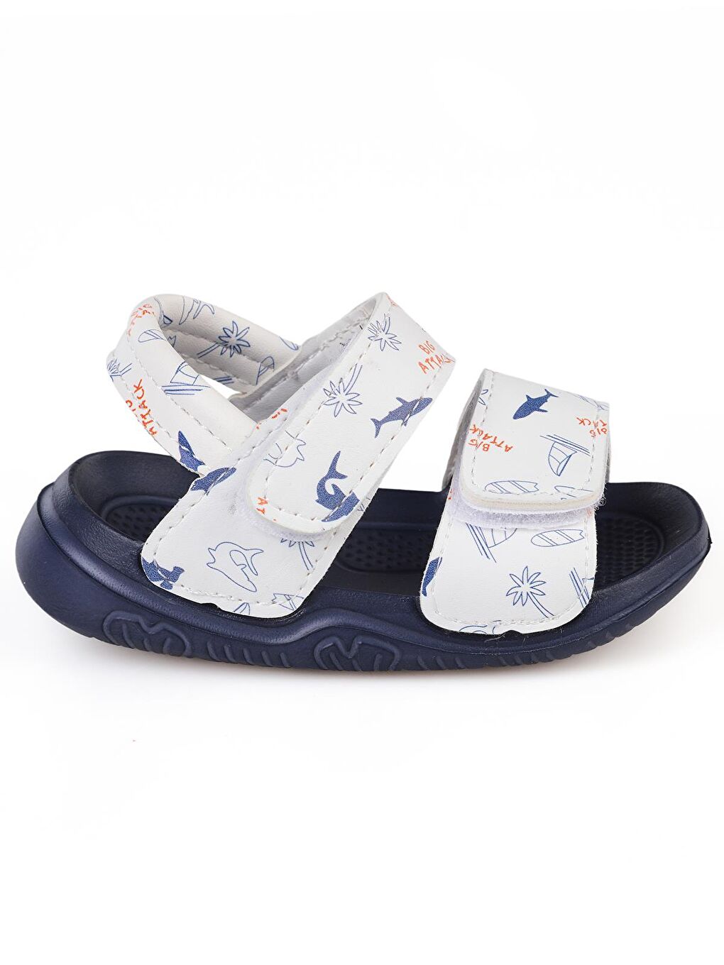 Boys Köpekbalığı Desenli 20-24 Numara Sandalet - Beyaz 24-36 Ay-1