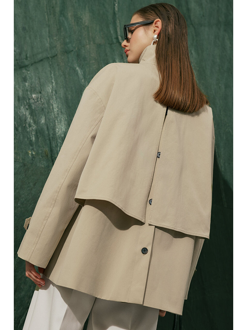 Bej Rıa Tasarım Trençkot Taş-10